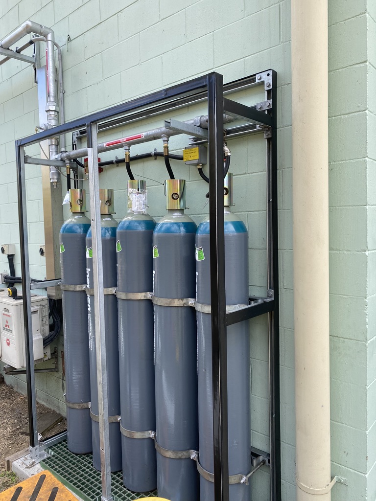 External gas cylinder bank and manifold installation at Dalrymple Bay Coal Terminal